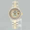 Ladies Rolex Date 26m 6519 Two Tone Yellow Gold MOP Diamond Jubilee Steel Watch Box