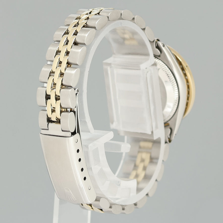 Ladies Rolex Date 26m 6519 Two Tone Yellow Gold MOP Diamond Jubilee Steel Watch Box