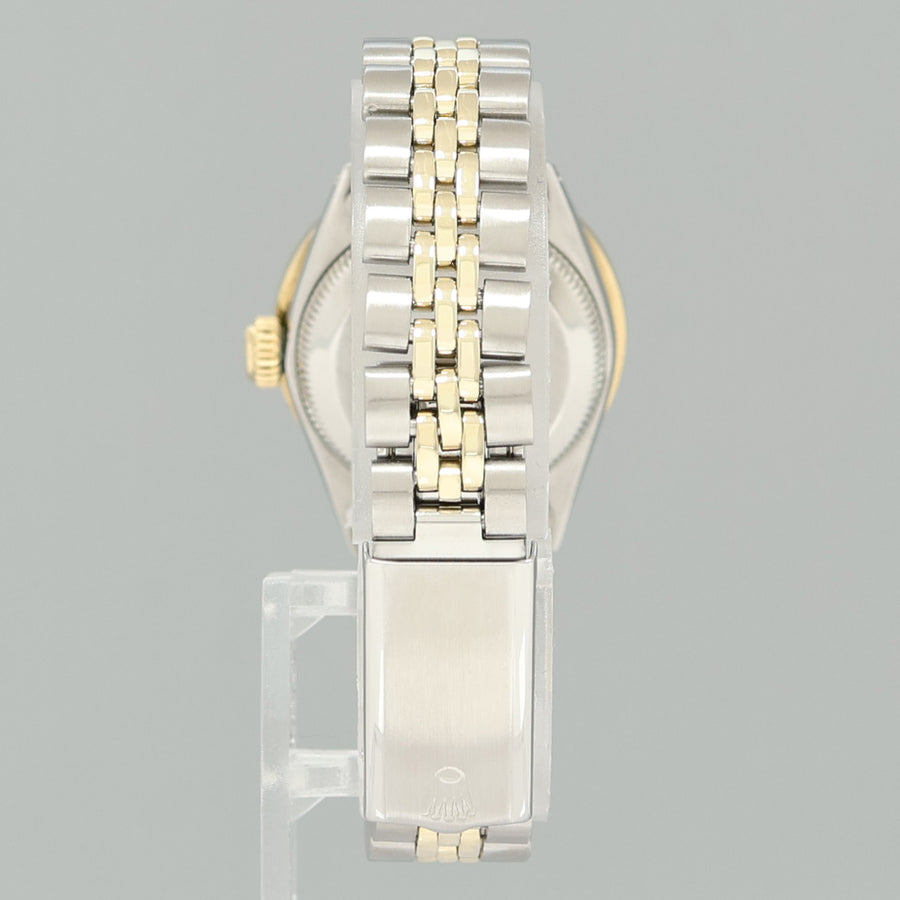 Ladies Rolex Date 26m 6519 Two Tone Yellow Gold MOP Diamond Jubilee Steel Watch Box