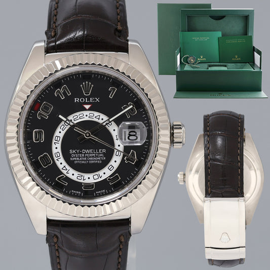 MINT Rolex Sky-Dweller White Gold 326139 42mm Black Watch Box