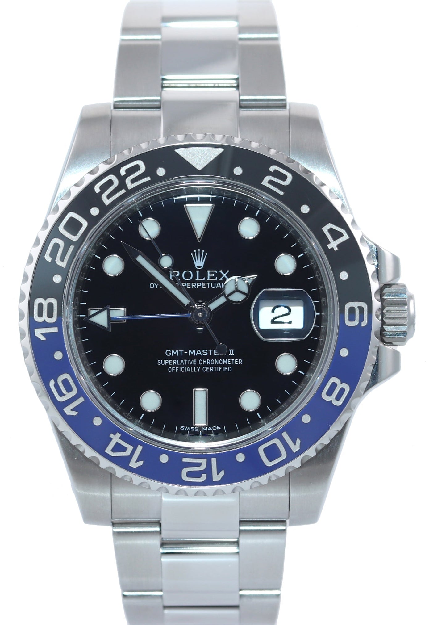 2017 PAPERS MINT Rolex GMT Master II 116710 BLNR Steel Ceramic Batman Blue Watch