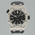 PAPERS Audemars Piguet Royal Oak Offshore Black Chrono Rubber 42mm 15703ST Watch