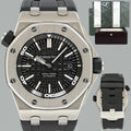 PAPERS Audemars Piguet Royal Oak Offshore Black Chrono Rubber 42mm 15703ST Watch
