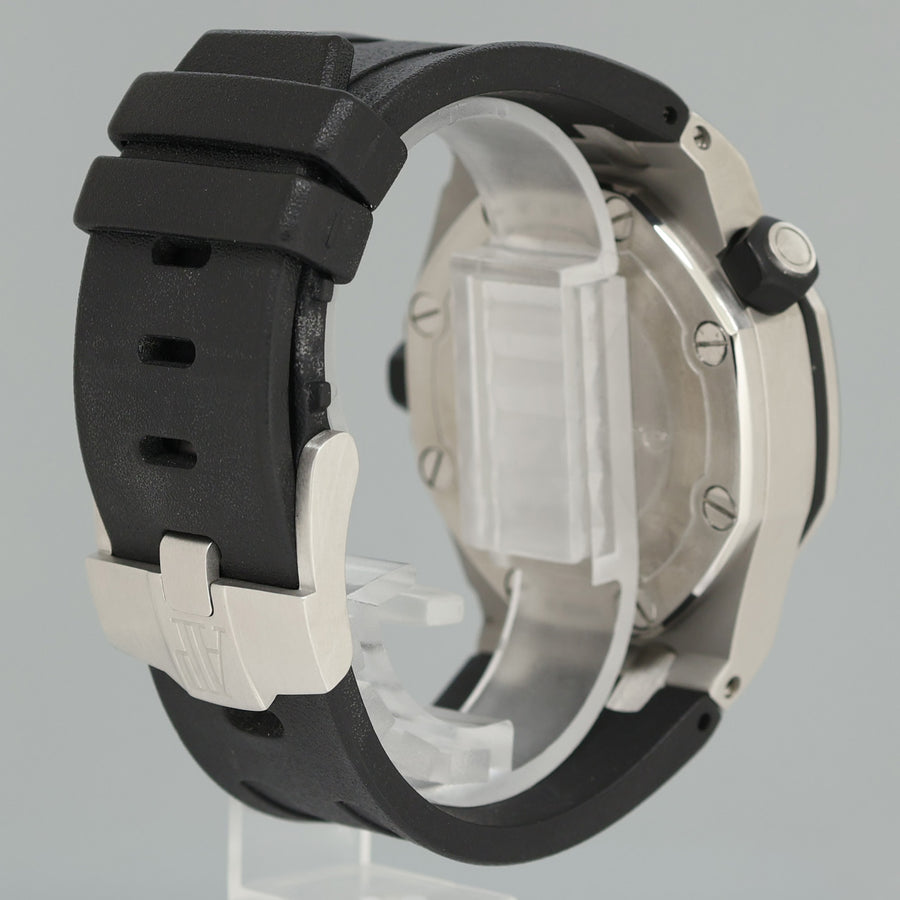 PAPERS Audemars Piguet Royal Oak Offshore Black Chrono Rubber 42mm 15703ST Watch