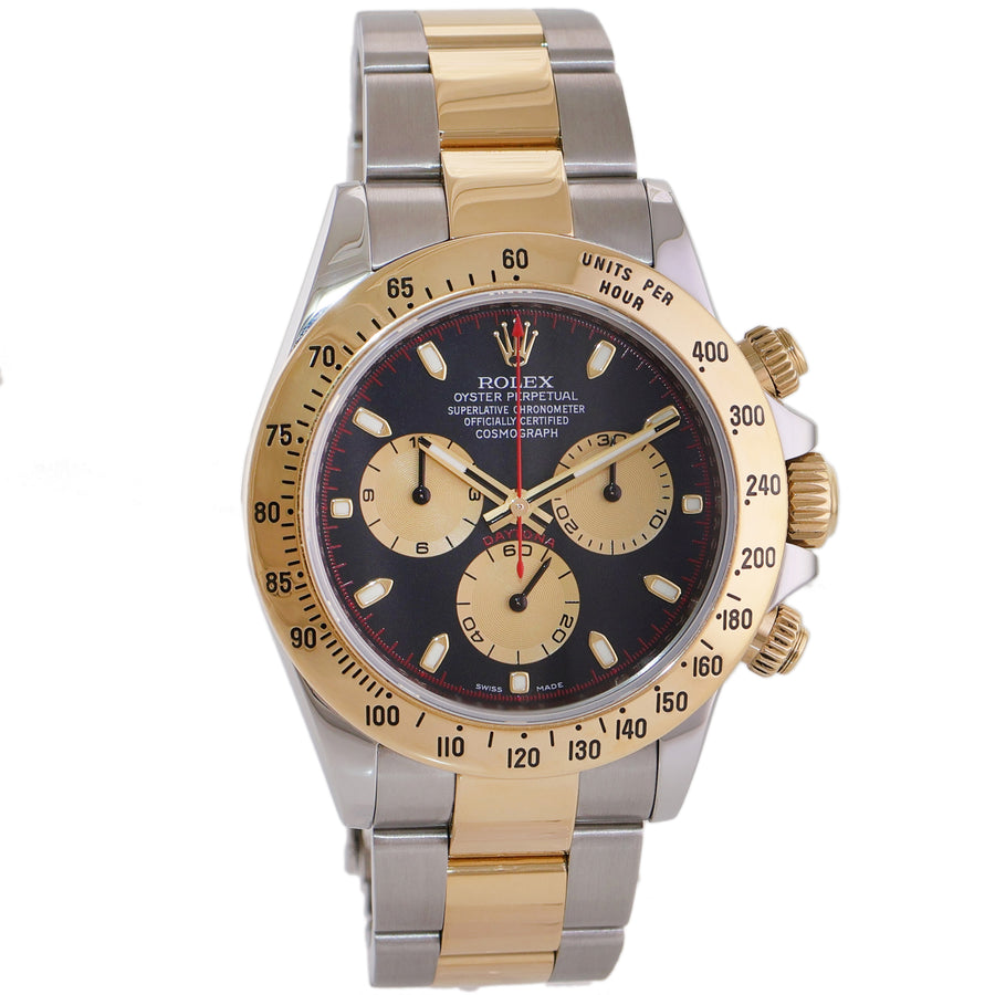 2015 MINT Rolex Daytona 116523 Black Paul Newman Steel Yellow Gold Two Tone Watch Box