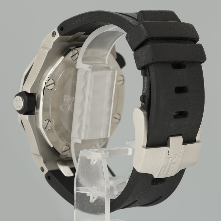 PAPERS Audemars Piguet Royal Oak Offshore Black Chrono Rubber 42mm 15703ST Watch