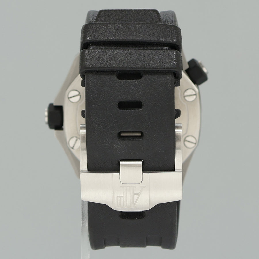 PAPERS Audemars Piguet Royal Oak Offshore Black Chrono Rubber 42mm 15703ST Watch