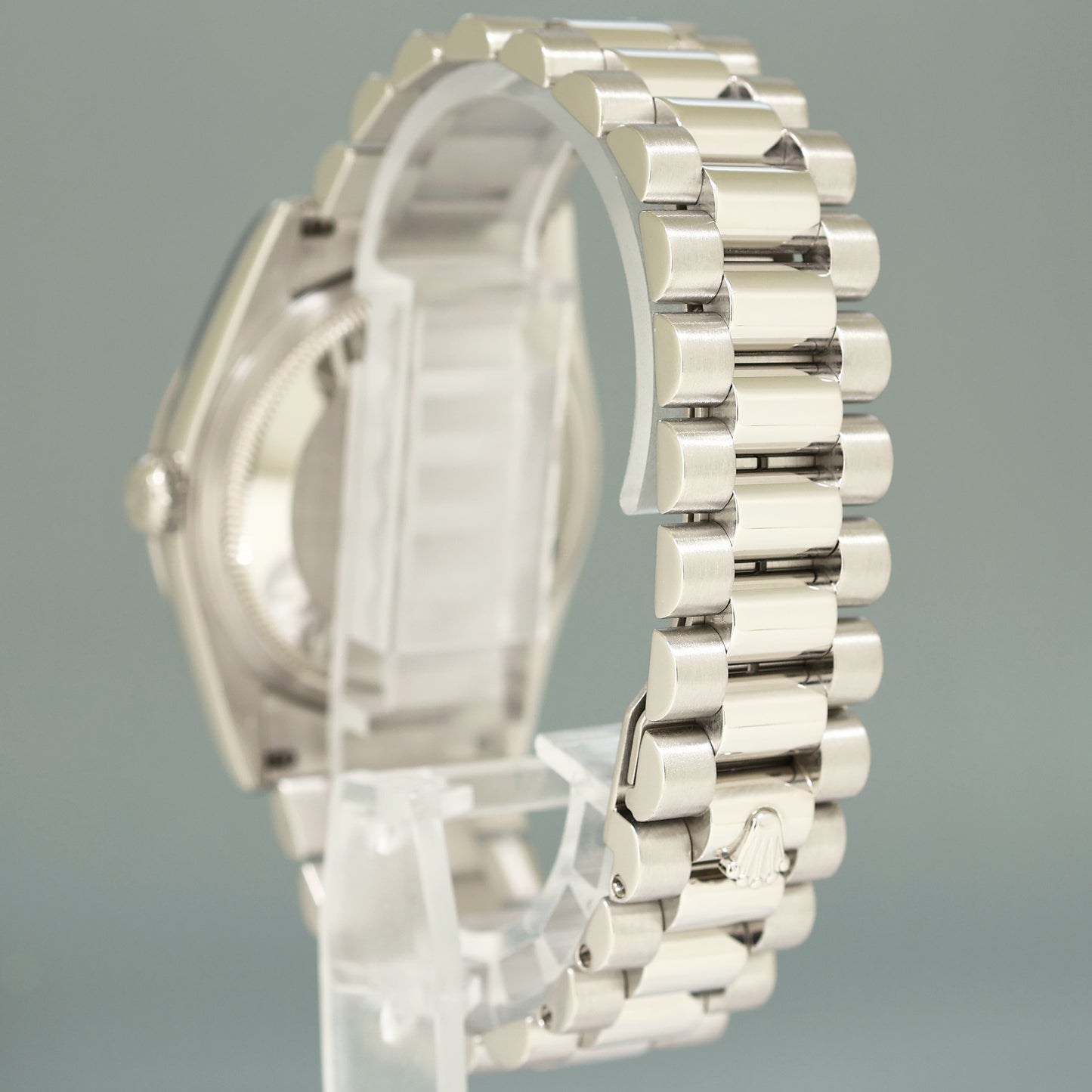 MINT 2004 PAPERS Rolex Platinum President 118206 Glacier Roman Day Date 36mm Watch