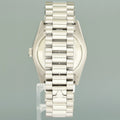 MINT 2004 PAPERS Rolex Platinum President 118206 Glacier Roman Day Date 36mm Watch