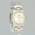MINT Rolex DateJust 16264 Turn-O-Graph Silver Stick Oyster White Gold 36mm Watch Box
