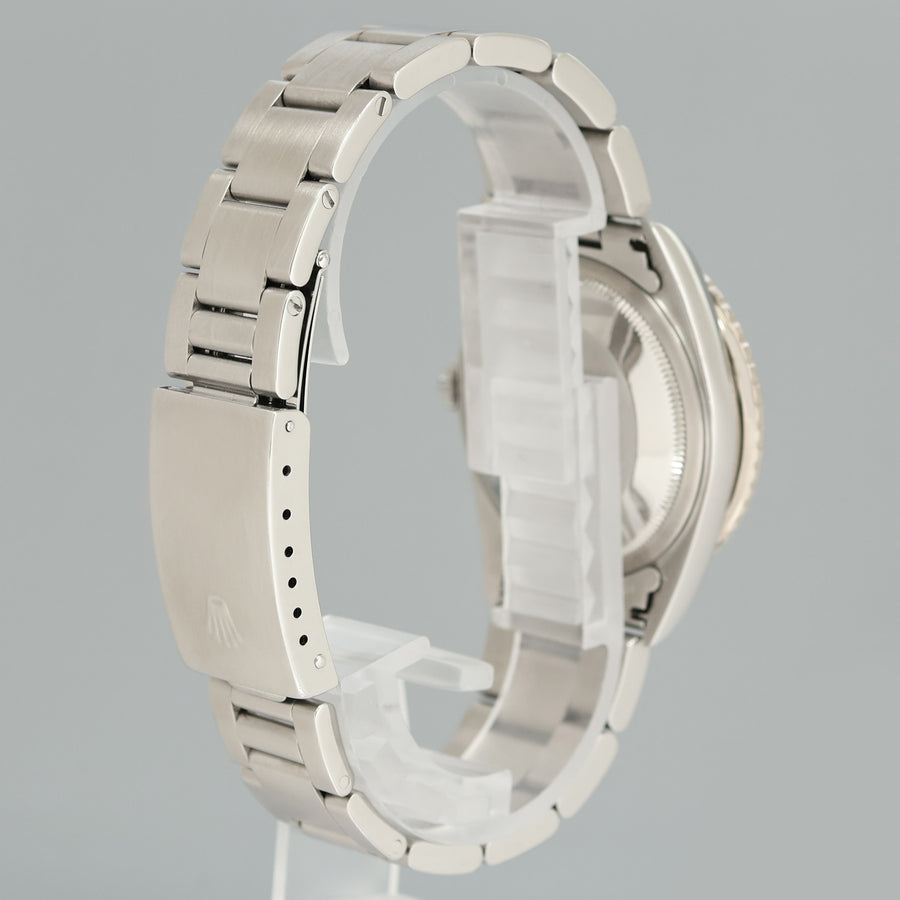 MINT Rolex DateJust 16264 Turn-O-Graph Silver Stick Oyster White Gold 36mm Watch Box