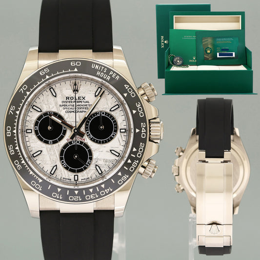 2025 NEW PAPERS Rolex Daytona White Gold 126519LN Ceramic Meteorite Oysterflex Watch