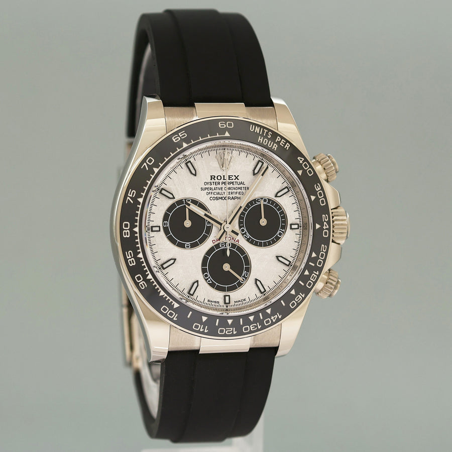 2025 NEW PAPERS Rolex Daytona White Gold 126519LN Ceramic Meteorite Oysterflex Watch