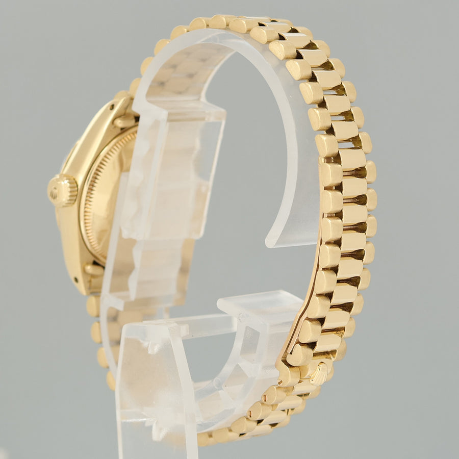 PAPERS Ladies Rolex DateJust Champagne President 26mm 6917 Yellow Gold Watch Box