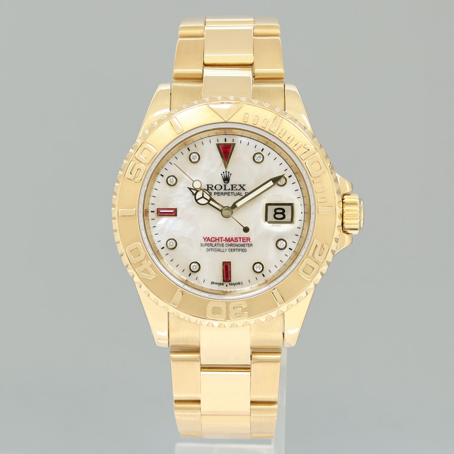 Rolex Yacht-Master Yellow Gold 16628 MOP Mother of Pearl Diamond 40mm Watch Box