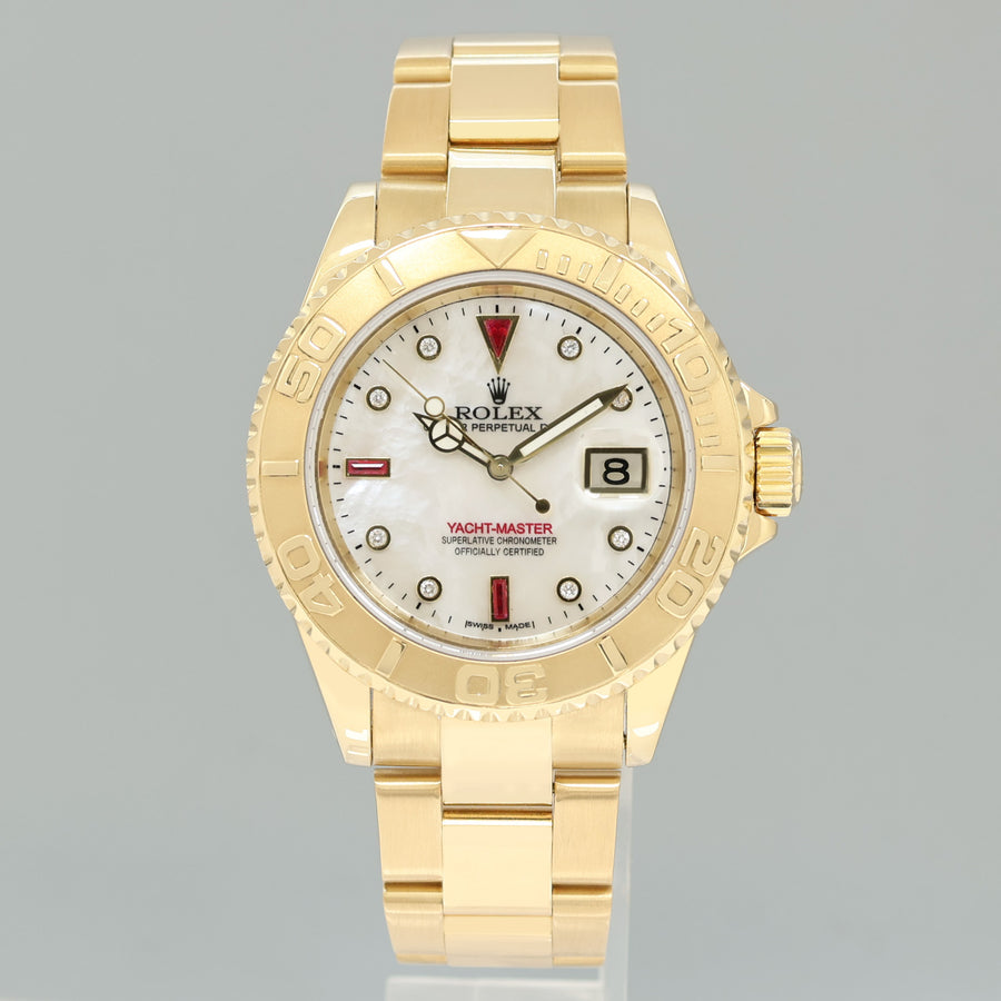 Rolex Yacht-Master Yellow Gold 16628 MOP Mother of Pearl Diamond 40mm Watch Box