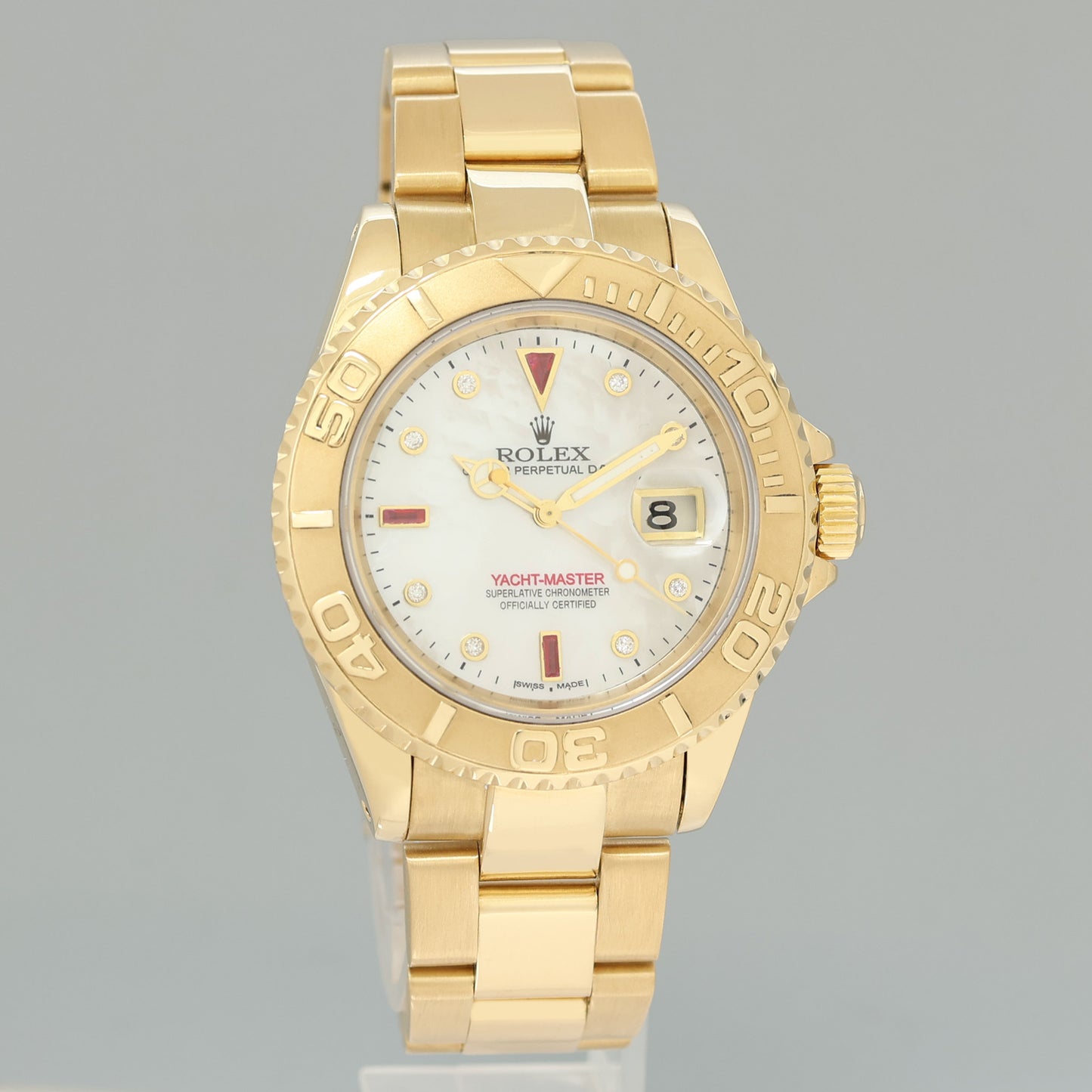 Rolex Yacht-Master Yellow Gold 16628 MOP Mother of Pearl Diamond 40mm Watch Box