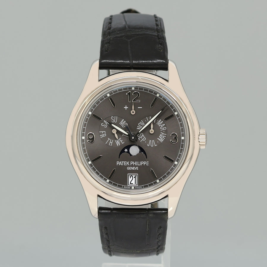 MINT Patek Philippe 5146G White Gold Annual Calendar Grey 39mm Moon Watch Box