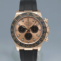 MINT 2021 Rolex Daytona Ceramic 116515LN Rose Gold Sundust Stick Oysterflex Watch