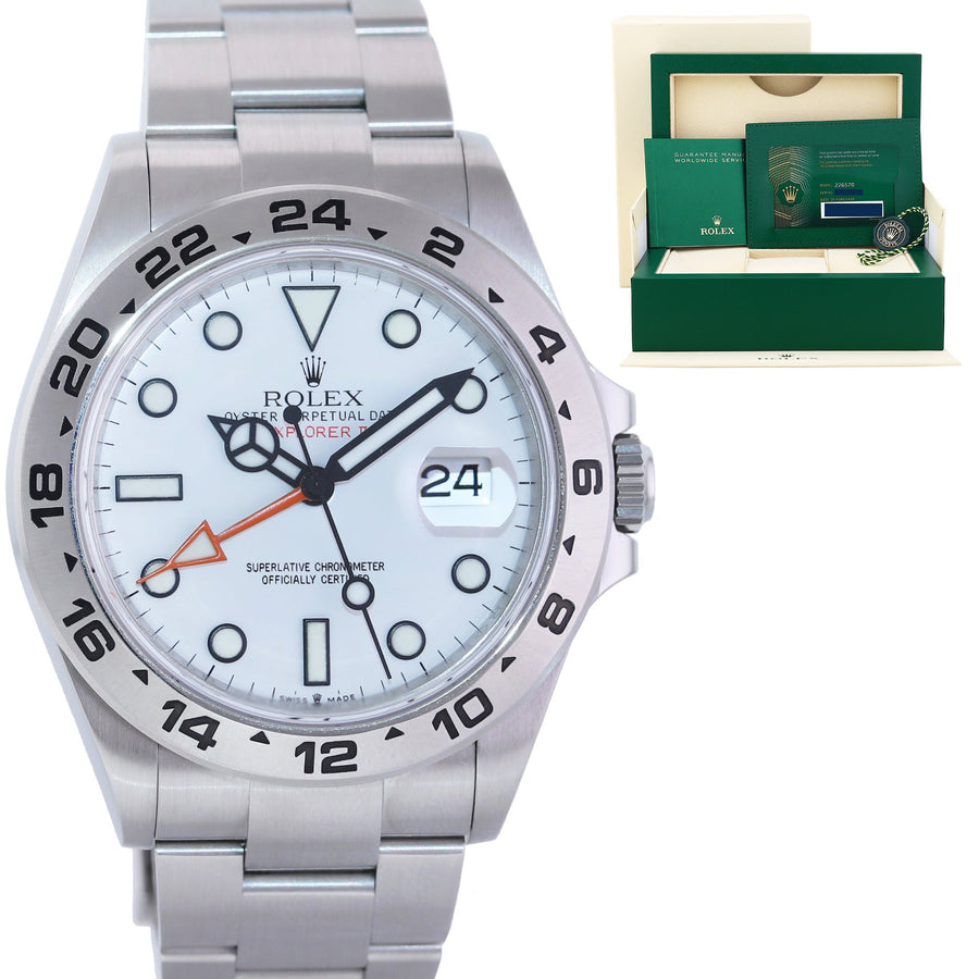 2023 NEW PAPERS Rolex 226570 Explorer II White Polar Steel Date 42mm Watch Box