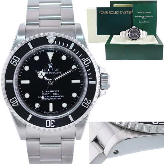 MINT 2010 ENGRAVED REHAUT Rolex Submariner No-Date 4 line 14060 Steel Black Watch