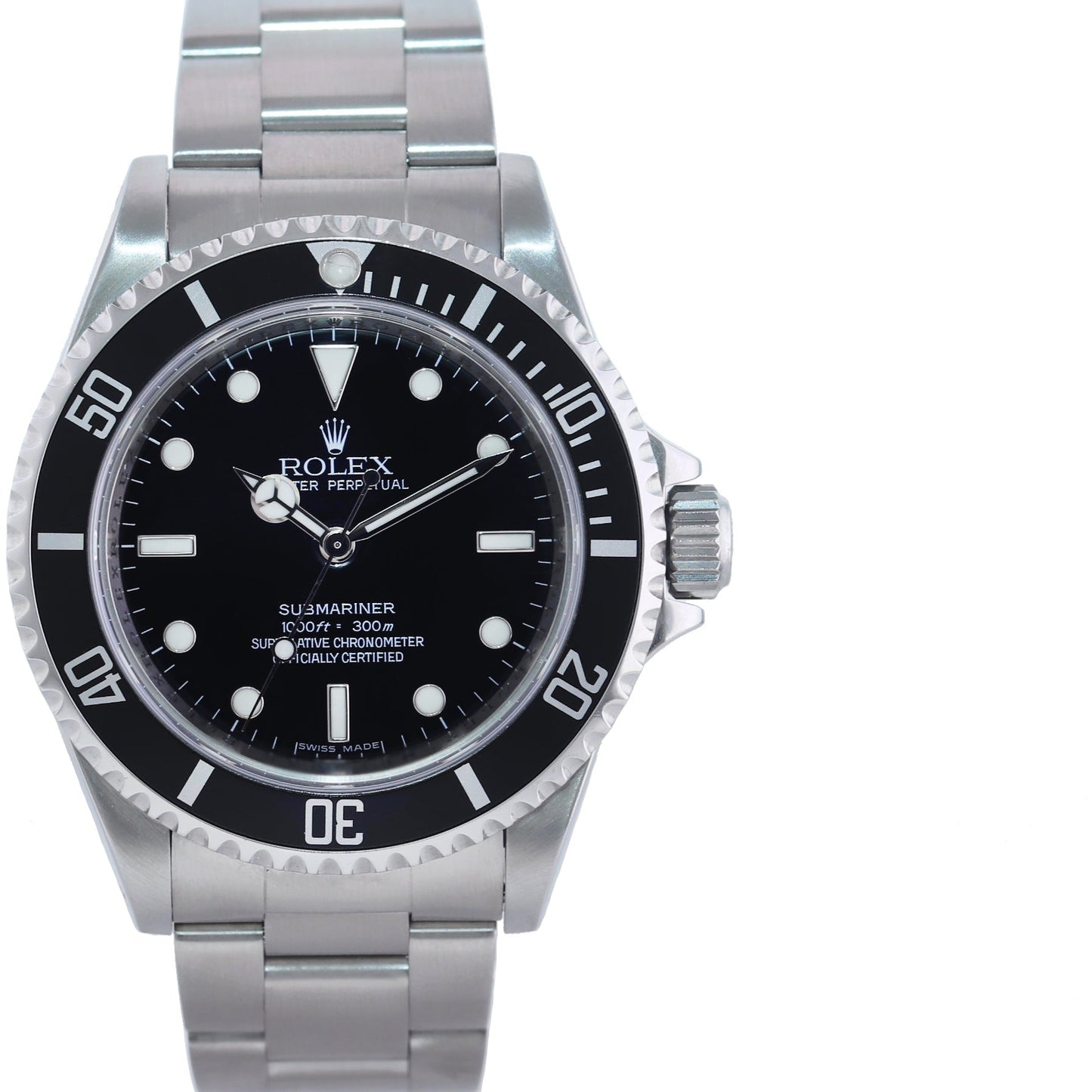 2007 ENGRAVED REHAUT Rolex Submariner No-Date 4 line 14060M Steel Black Watch