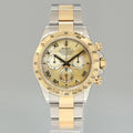 2015 MINT Rolex Daytona 116523 Champagne  Mother of Pearl Yellow Gold Two Tone Watch