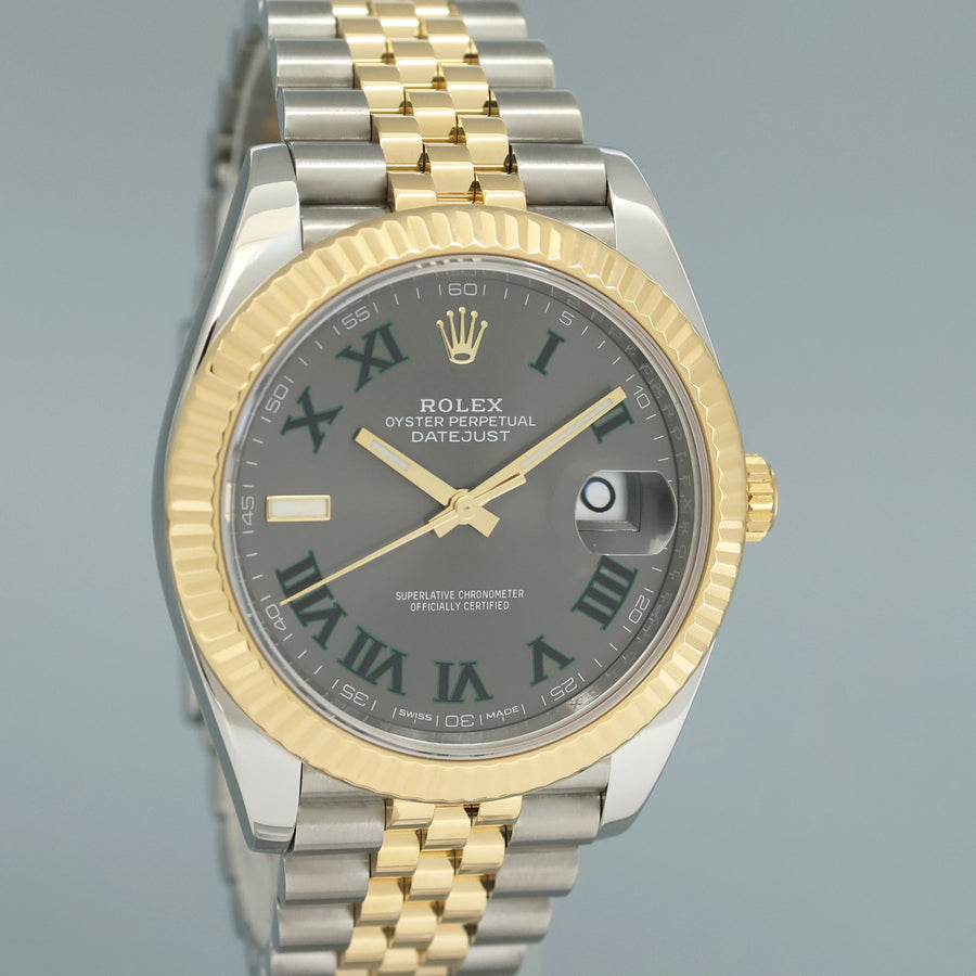 2020 MINT Rolex 126333 DateJust 41 Two Tone Yellow Gold Wimbledon 41mm Jubilee Watch Box