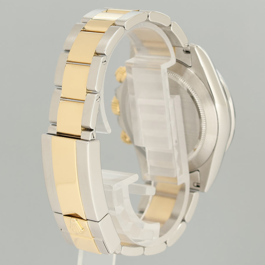 2009 Rolex Daytona 116523 Rainbow Diamond Yellow Gold Steel Sapphire 40mm Watch