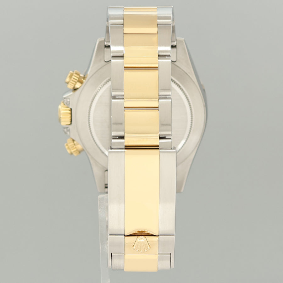 2009 Rolex Daytona 116523 Rainbow Diamond Yellow Gold Steel Sapphire 40mm Watch