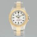 MINT Ladies Rolex Yacht-Master 168623 35mm Yellow Gold Two Tone White Watch Box