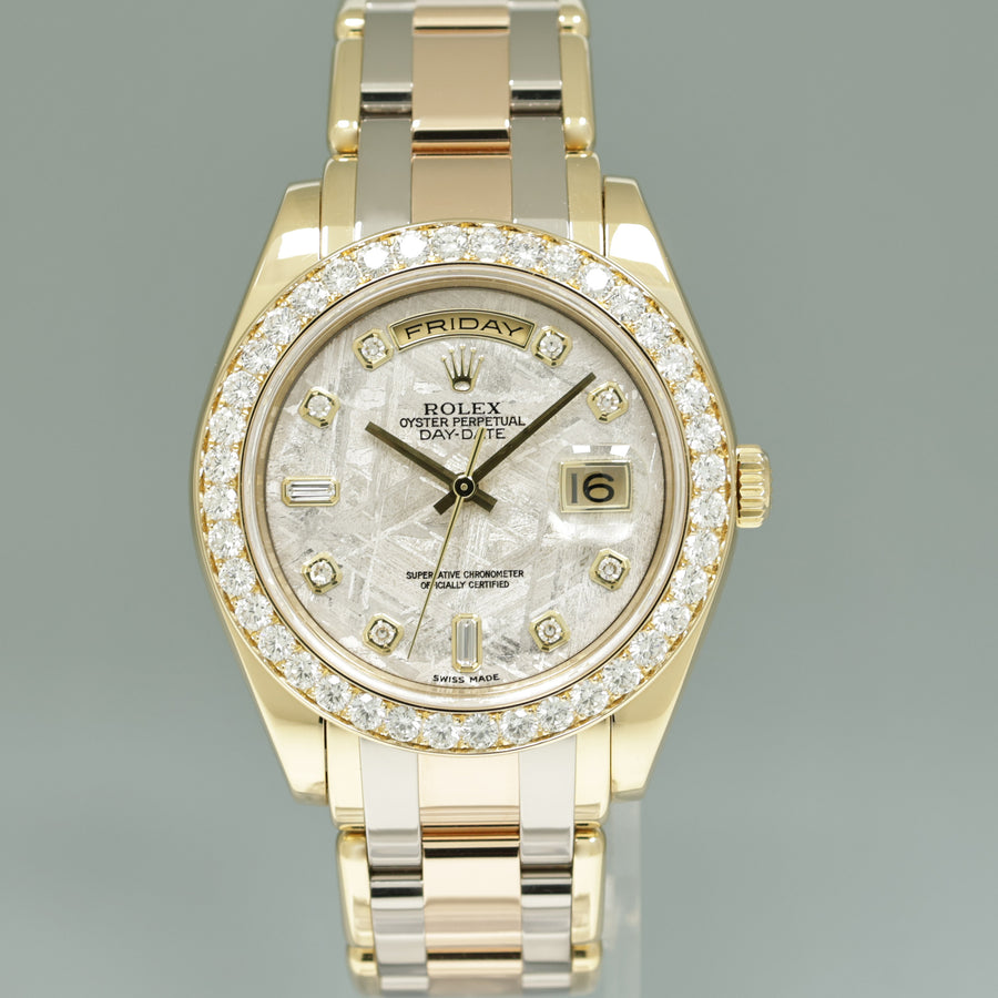2008 MINT Rolex 18948 Meteorite Masterpiece Diamond Tridor 39mm Rose Gold Watch Box