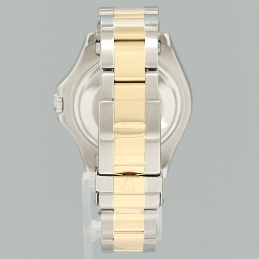 MINT Ladies Rolex Yacht-Master 168623 35mm Yellow Gold Two Tone White Watch Box