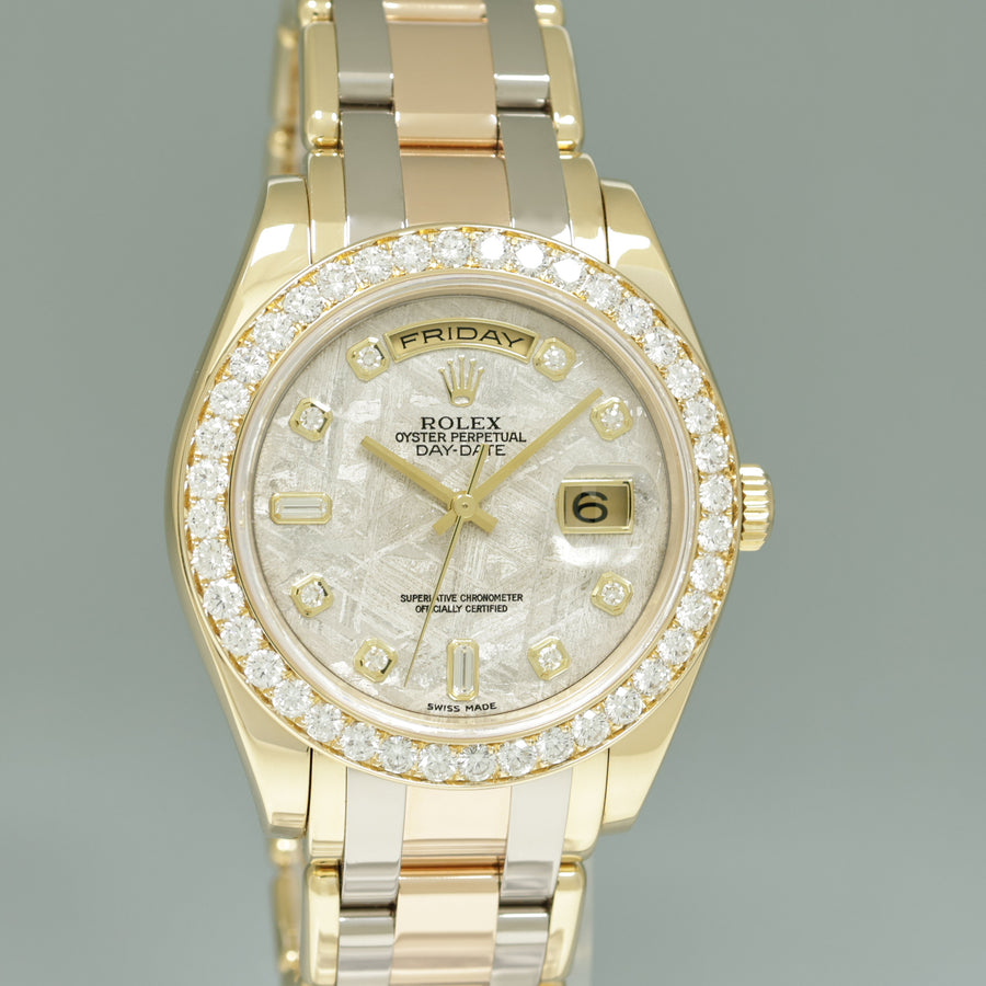 2008 MINT Rolex 18948 Meteorite Masterpiece Diamond Tridor 39mm Rose Gold Watch Box