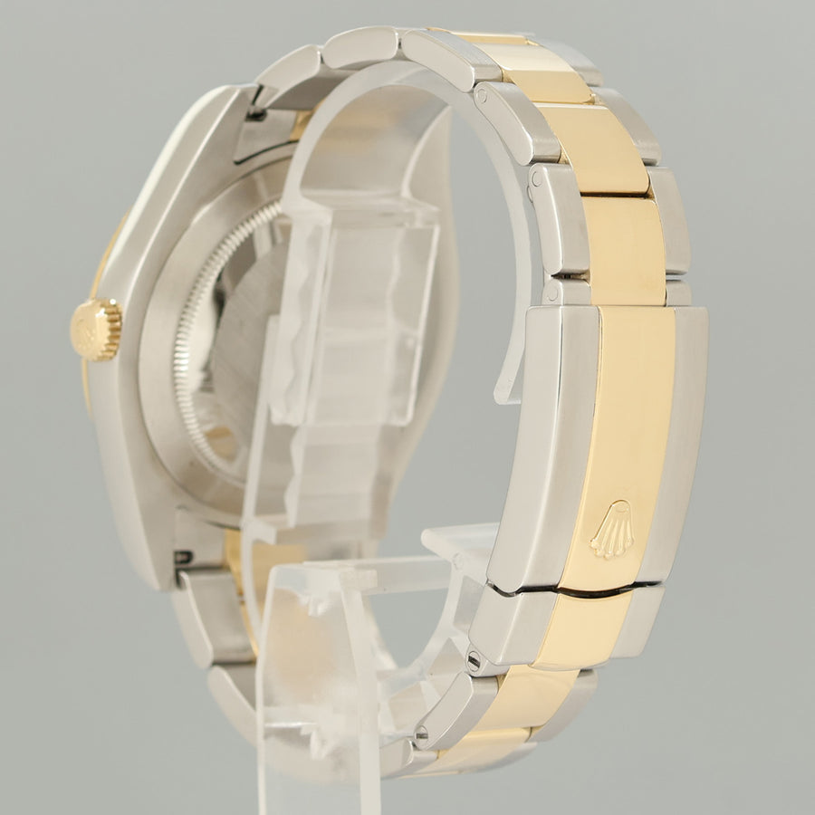 PAPERS MINT Rolex Datejust 2 Black Roman 116333 Two-Tone Yellow Gold Oyster Watch