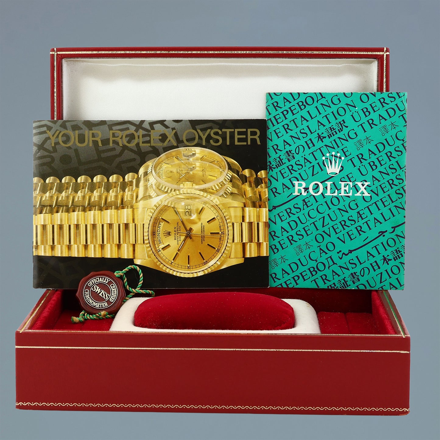 MINT Ladies Rolex DateJust Bark Finish President 26mm 69288 Gold Diamond Bezel Watch