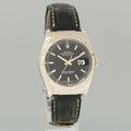 PAPERS MINT Rolex DateJust 116139 Leather White Gold Black Dial Watch Box