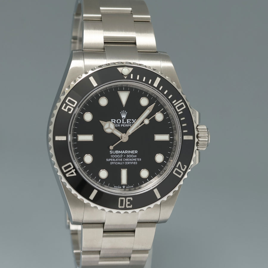 MINT 2023 Rolex Submariner 41mm Black Ceramic Steel 124060LN No Date Watch Box