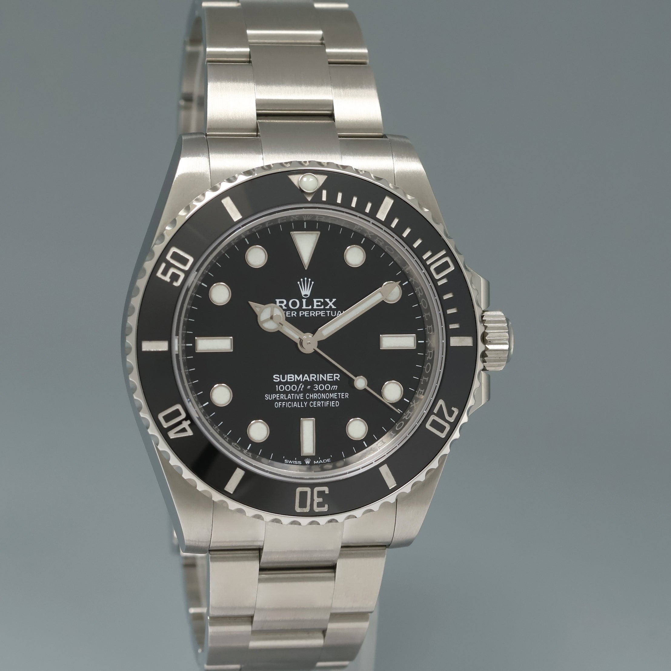 2024 NEW PAPERS Rolex Submariner 41mm Black Ceramic 124060LN No Date Watch Box