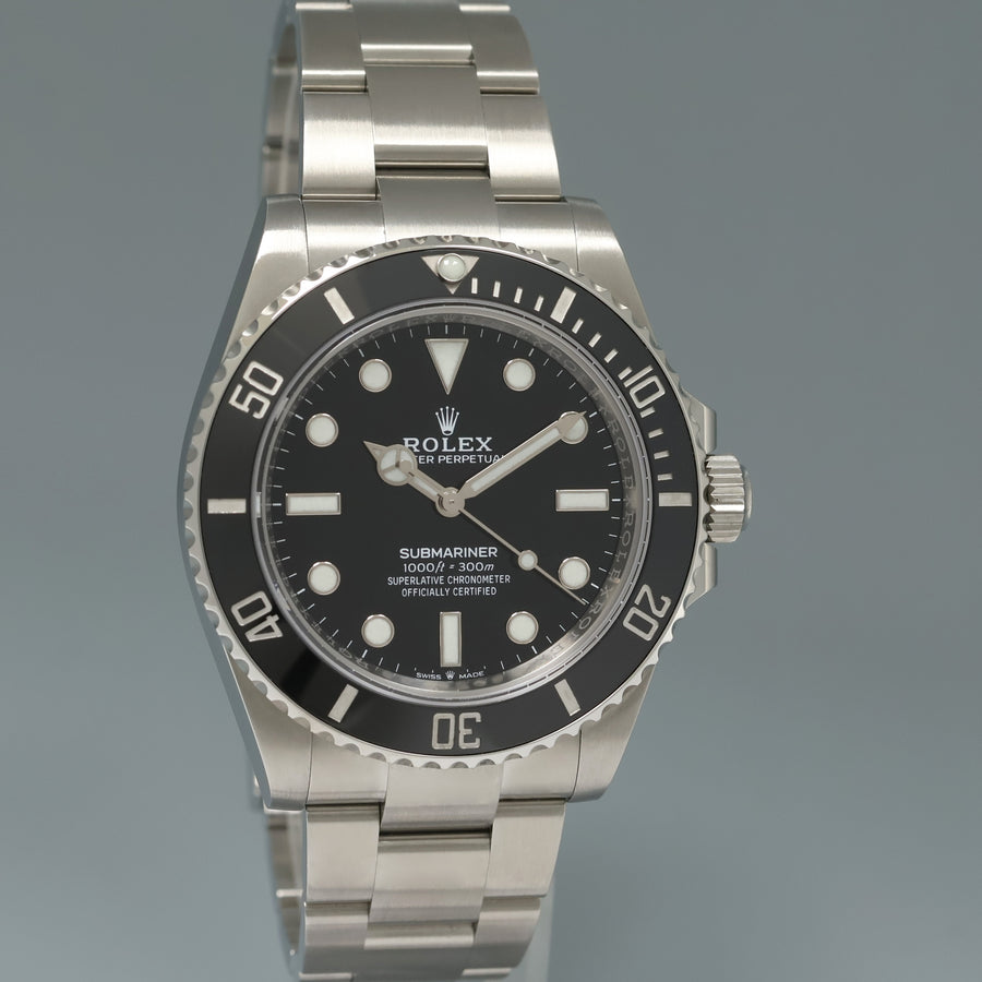 2024 NEW PAPERS Rolex Submariner 41mm Black Ceramic 124060LN No Date Watch Box