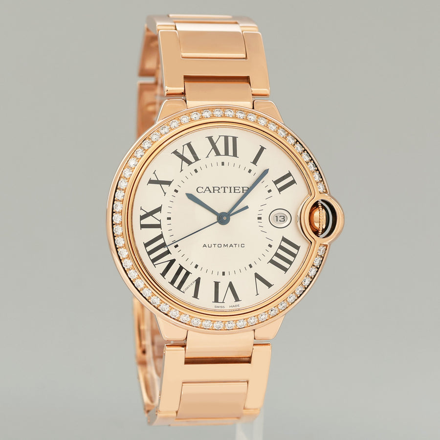 MINT DIAMOND Cartier 3941 Ballon Bleu Rose Gold 42mm Watch Box