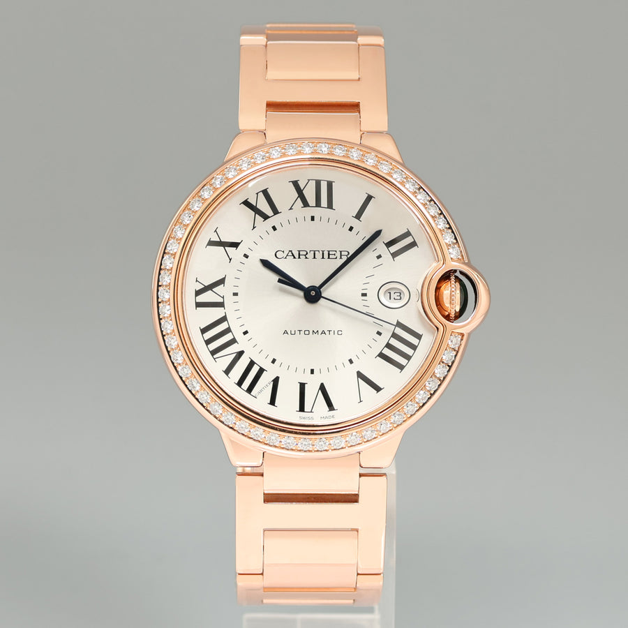 MINT DIAMOND Cartier 3941 Ballon Bleu Rose Gold 42mm Watch Box