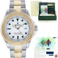 PAPERS MINT 2007 Rolex Yacht-Master 16623 White Sapphire Two Tone Yellow Gold Watch