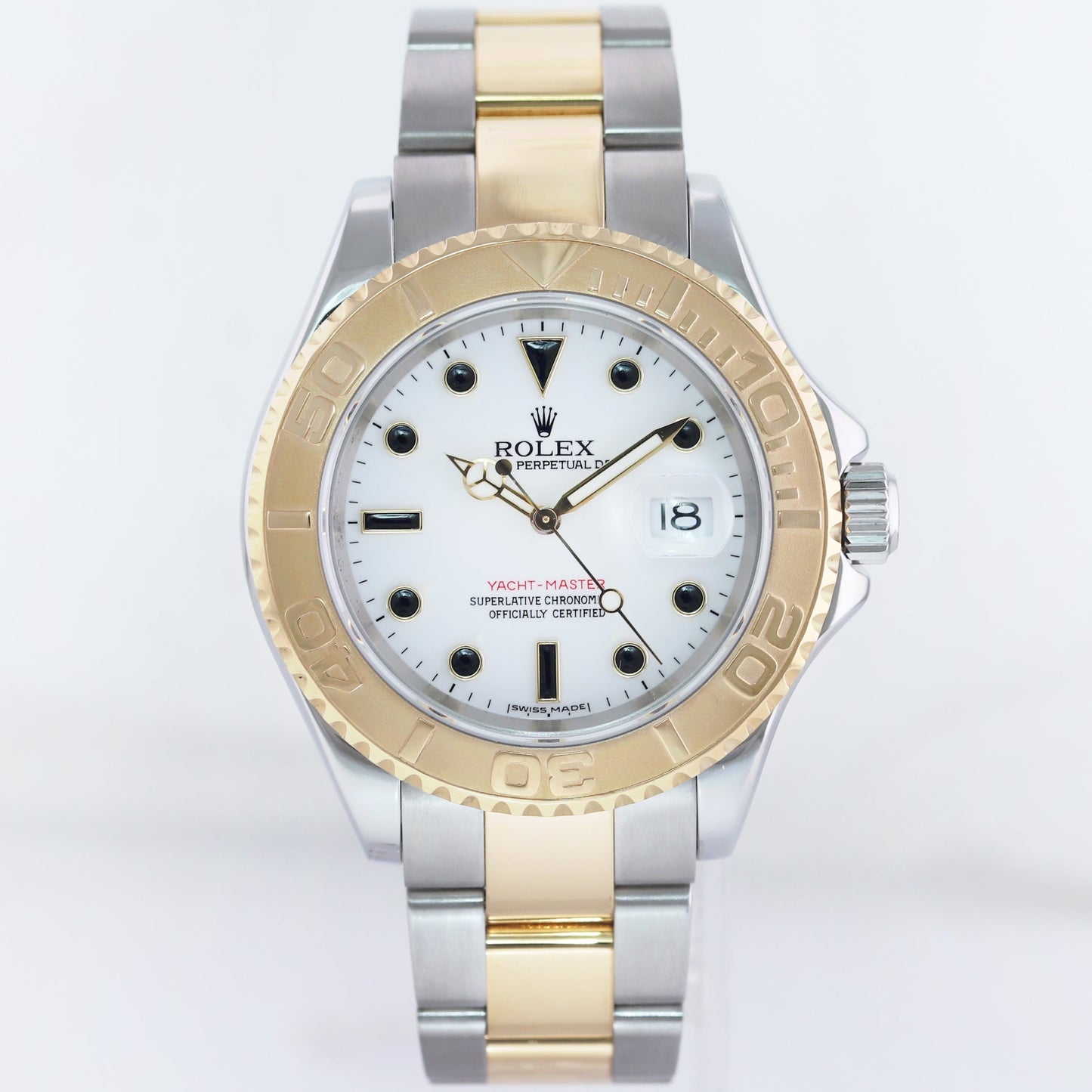 MINT 2005 Rolex Yacht-Master 16623 White Sapphire Two Tone Yellow Gold Watch Box