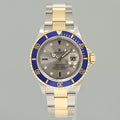 2008 PAPERS Rolex Submariner 16613 Two Tone Yellow Gold Silver Serti Diamond Watch