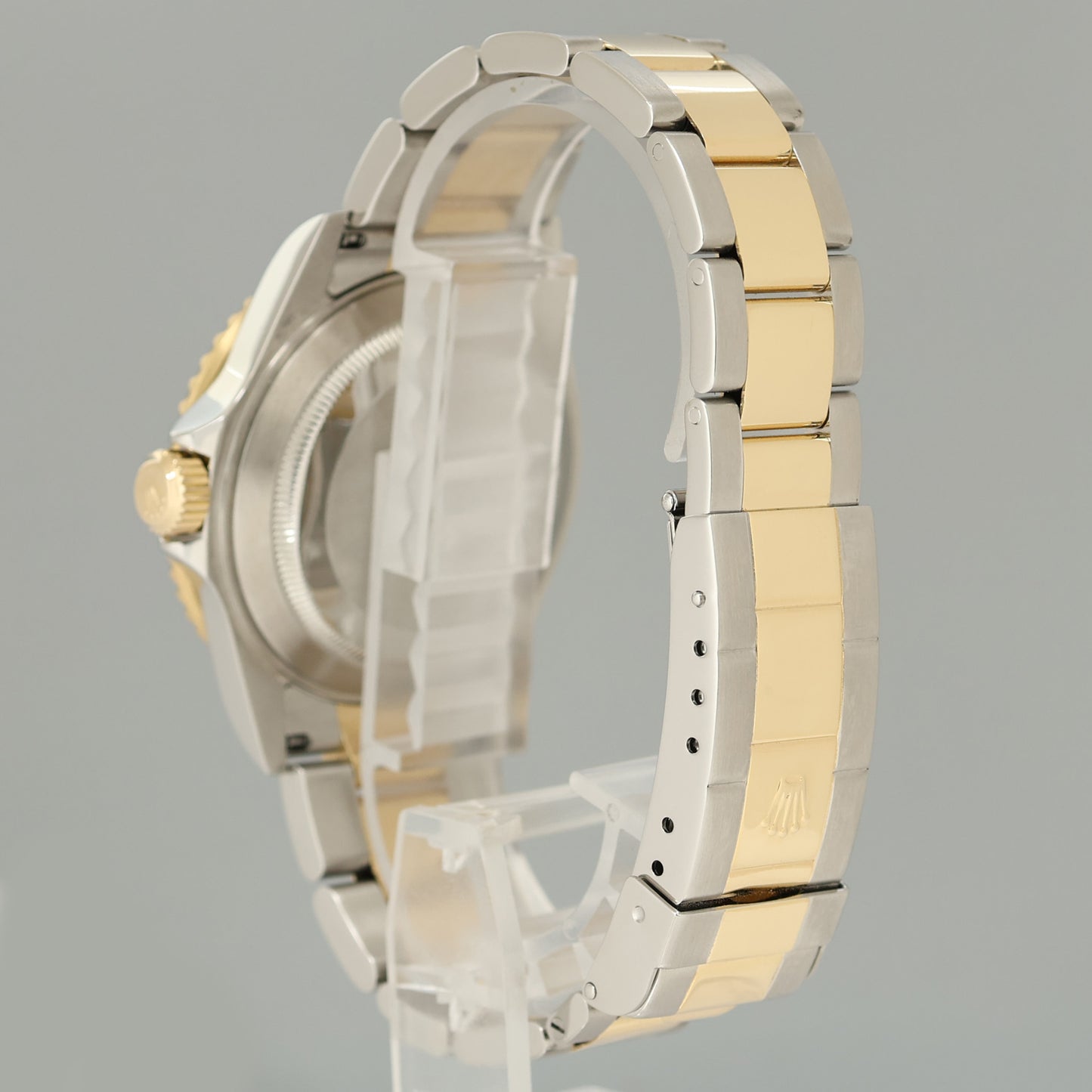 2008 PAPERS Rolex Submariner 16613 Two Tone Yellow Gold Silver Serti Diamond Watch