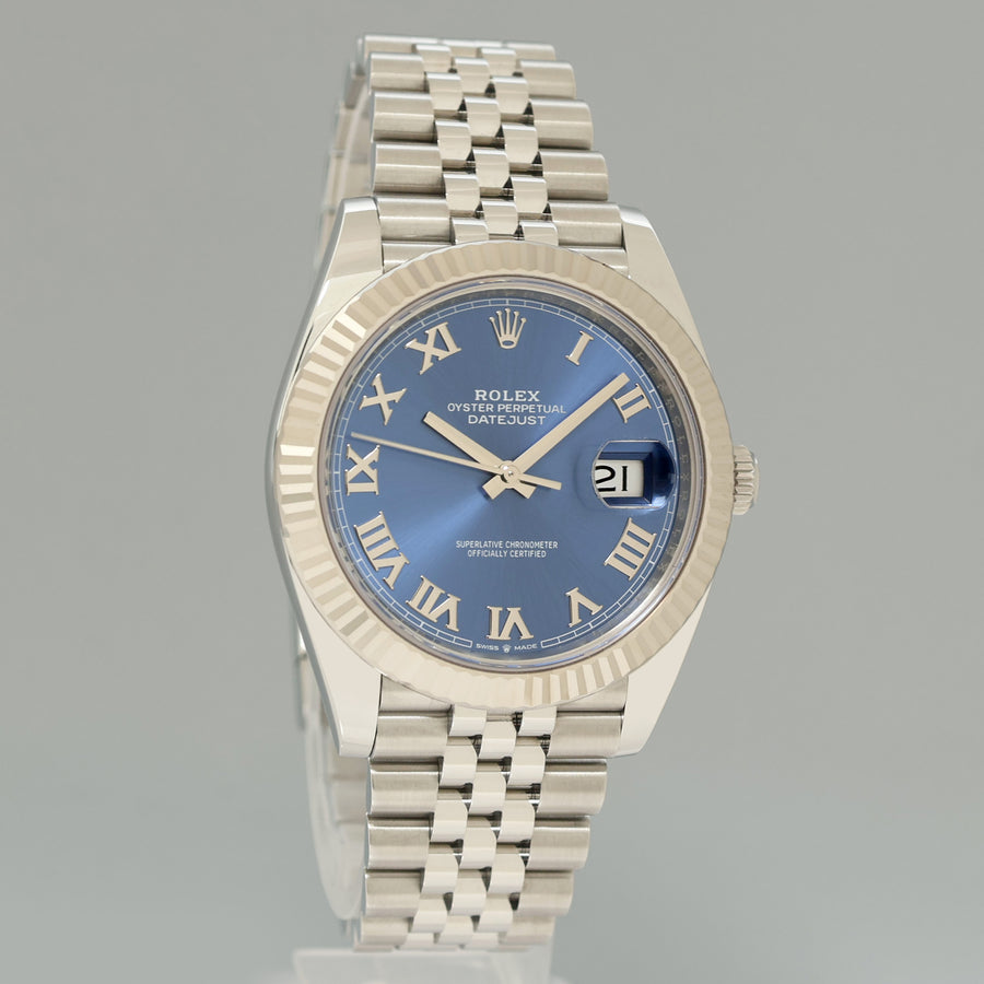 2026 NEW PAPERS Rolex 126334 DateJust 41 Blue Roman Jubilee Fluted Watch Box