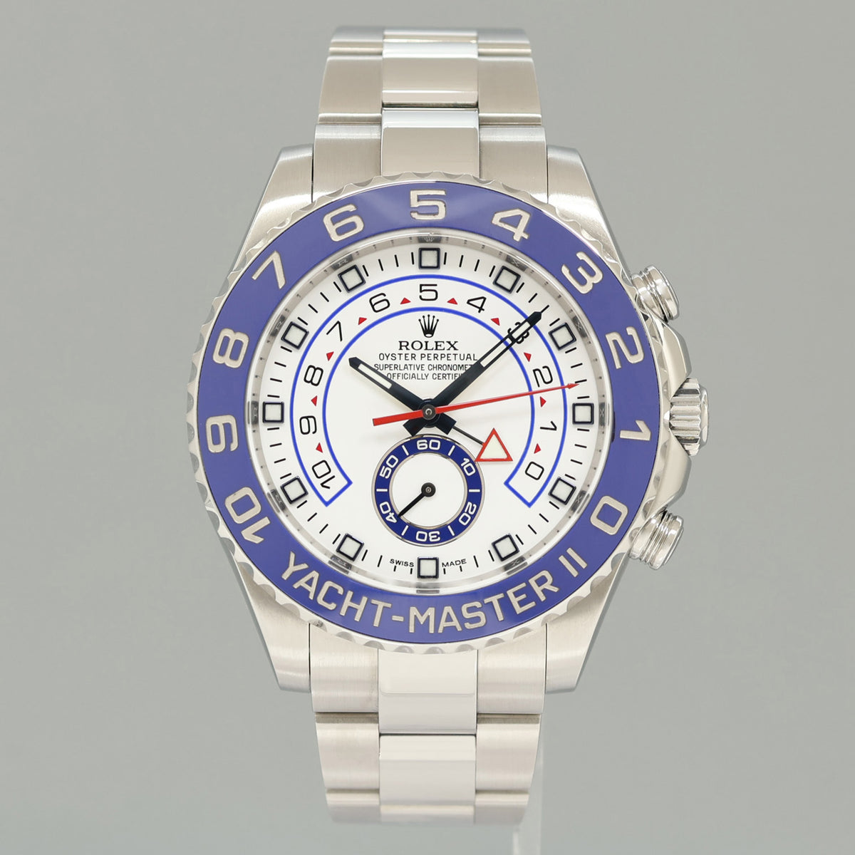 2016 MINT Rolex 116680 Yacht-Master II 44mm Steel White Blue Ceramic Watch Box