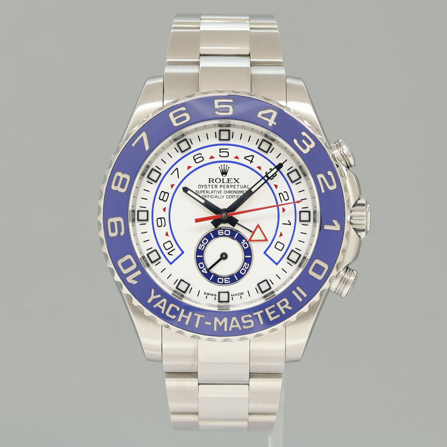 2016 MINT Rolex 116680 Yacht-Master II 44mm Steel White Blue Ceramic Watch Box