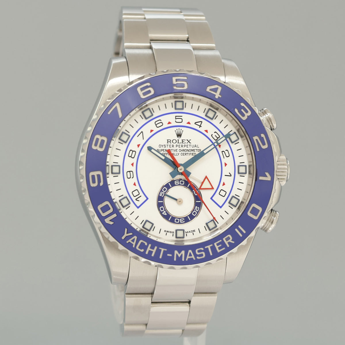 2016 MINT Rolex 116680 Yacht-Master II 44mm Steel White Blue Ceramic Watch Box